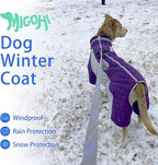 MIGOHI Full Body Dog Coat - Warm Reflective Small Dog Winter Coat with Harness, Turtleneck Fleece Jacket for Dogs,Four-Leg Windproof Puffer Jackets Snowsuit with Zipper for Small Medium Large Dogs,S