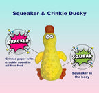 Squeaky Duck Dog Toy for Small, Medium and Large Dogs, Durable Interactive Dog Toys to Keep Them Busy, Soft Crinkle Plush Puppy Chew Toys Teething and Boredom (Mr. Ducky Yellow 1PC)