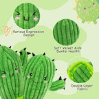 No Stuffing 3 Pack Squeaky Dog Toys- 2 in 1 Interactive Plush Dog Toy- Cactus Shaped Rip and Reveal Toy for Puppies-Indoor & Outdoor Play Training & Toss & Play
