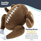 Huxley & Kent Funny Dog Toy w/Squeaker – Thanksgiving Fall Power Plush Squeaky Dog Toys for Small, Medium & Large Dogs – Soft Stuffed Animal for Indoor Play & Fetch - Turkey Bowl, Small
