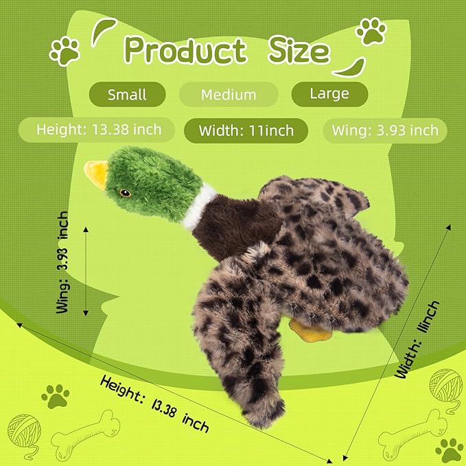 Dog Squeaky Toy Set – 4-Pack Durable Plush Duck, Pheasant, Goose for Small and Medium Dogs – Soft Bird Chew Toys with Crinkle Sound for Puppy Play, Interactive Training