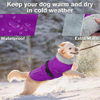 Lelepet Warm Dog Winter Coats for Small Dogs Waterproof Dog Jacket Reflective Pet Fleece Vest Windproof Cold Weather Coats with Adjustable Buckle & Leash Hole, Purple, S