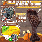 Magicorange Dog Chew Toys for Aggressive Chewers, Indestructible Dog Toy for Medium/Large Breed, Tough Nylon Teething Bone Toy to Keep Them Busy,Bacon and Real Beef Flavor (Beef+Bacon Flavor, 2 Pack)