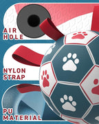 QDAN Dog Toys Soccer Ball with Straps, Durable Giant Dog Balls, Outdoor Dogs Toys, Herding Ball, Birthday Gifts (10 Inch)