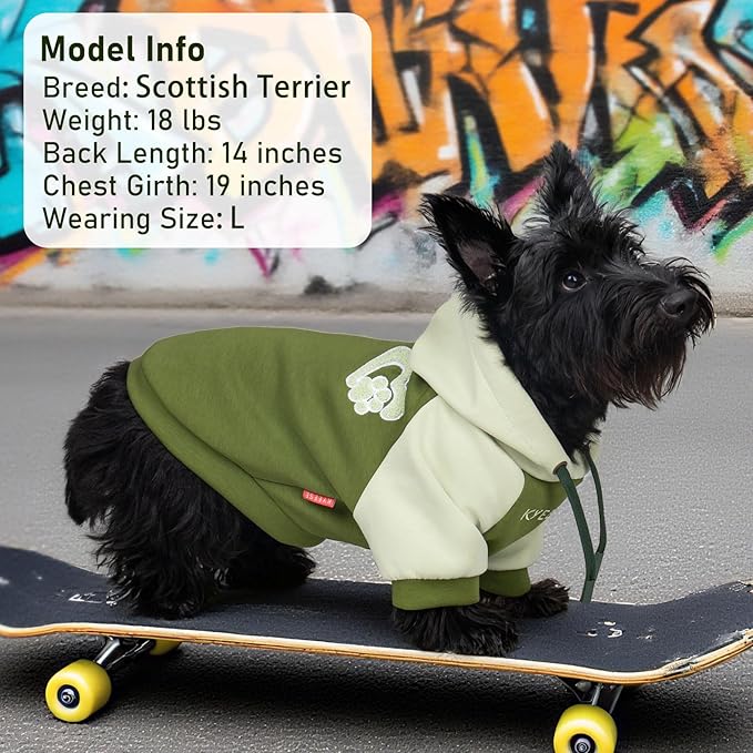 KYEESE Dog Hoodie Stretchy Pet Sweatshirt with Drawstring Cat Coat with Leash Hole Warm Pet Clothes Comfort Cat Sweater Soft Dog Clothes for Small Dogs Dogs Winter Coat for Cold Weather