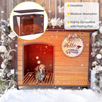 Aivituvin Heated Dog House Outdoor 43.3" Insulated Dog Kennel with Electric Heating Pad Keep Warm in Winter, Strong Iron Frame Pet Shelter,Weather-Resistant
