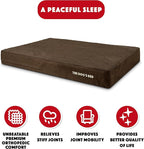 The Dog’s Bed Orthopedic Memory Foam Dog Bed, XXL Brown Plush, Pain Relief for Arthritis, Hip & Elbow Dysplasia, Post Surgery, Lameness, Supportive, Calming, Waterproof Washable Cover
