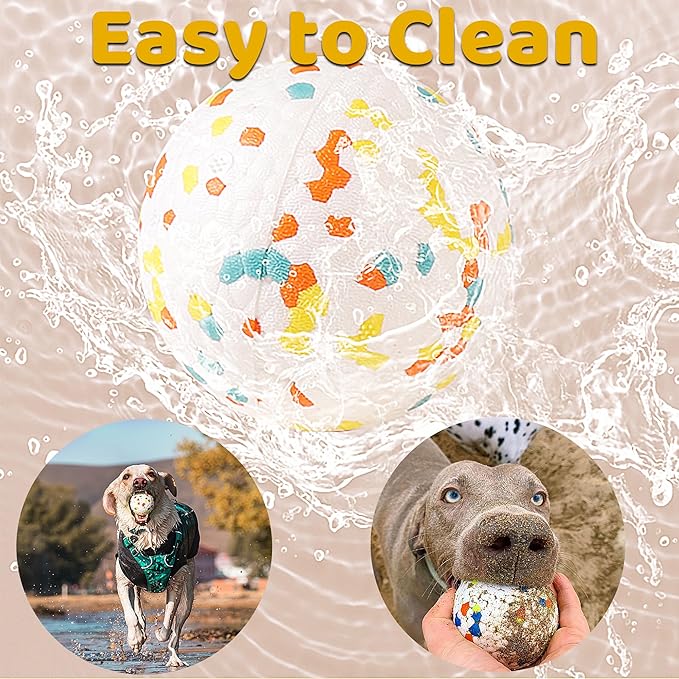 Dog Balls, Indestructible Dog Toy Ball for Aggressive Chewers, Durable High Elasticity Interactive Ball for Training Dog Catch and Fetch, Large Medium Small Dog and Puppies(Orange, 2.5in, 1pcs)