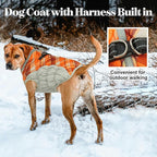 Lelepet Warm Dog Winter Coat Dog Coats for Large Dogs Waterproof Dogs Jacket with Harness Built in Reflective Cold Weather Coats Windproof Zip-Up Winter Fleece Vest Snowsuit Pitbull Labrador XXL