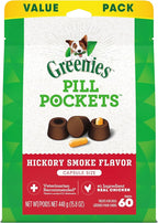 Greenies Pill Pockets for Dogs Large Size, Soft Dog Treats, Hickory Smoke Flavor, 15.8 oz. Pouch (60 Treats)
