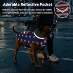 Dog Coat, Waterproof Dog Winter Jacket with Pocket, Reflective Adjustable Pet Snow Vest, Warm Cozy Fleece Sweater for Small Medium Extra Large Dogs - American Flag, 2XL