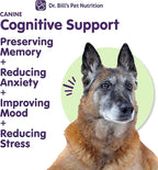 Dr. Bill’s Canine Cognitive Support | Memory Support Supplement Multivitamin for Dogs | Contains Gingko Biloba, L-Carnosine, Vitamin B-12, L-Glutamine, L-Tyrosine, and DHA for Adult and Senior Dog