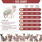 DENTRUN Sphynx Hairless Cats Shirt Pullover Kitten T-Shirts, Breathable Cat Wear Turtleneck Sweater Adorable Cat's Clothes Vest Pajamas Jumpsuit