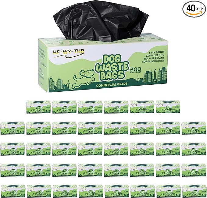 Dog Waste Bags 8000 Count - Replacement Doggie Poop Bags for Outdoor - Thick, Leakproof, Odor Control and Tear Resistant