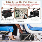 Airline Approved Top-Expanding Pet Carrier on Wheels- Extra Spacious Soft Lined Carrier! 18x11x11 (Black, Expanding Sides)