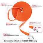 Siumouhoi Dog/Puppy Obedience Recall Training Agility Lead - 15ft 20ft 30ft 40ft 50ft Training Leash - Great for Play, Camping, or Backyard - Orange 30ft (30Feet, Orange)