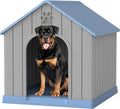 Large Dog House for Outdoor & Indoor, Waterproof Puppy Shelter with Air Vents & Elevated Floor, Easy Assemble Sturdy Dog Kennel for Large Dogs(Blue,36.2''L×38''W×38''H)