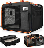 20 x 14 x 14 Expandable cat car Travel Carrier for 1 Small-Medium cat,with a Portable Leakproof Small cat Litter Box