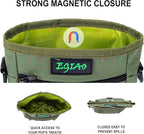 Dog Treat Pouch with Collapsible Dog Bowl, Training Clicker and Poop Bags, Treat Pouches for Pet Training, Magnetic Closure, Built-in Poop Bag Dispenser, Waist Belt Clip, Puppy Treat Bag - Green