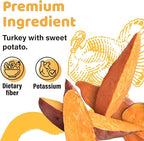 iPaw Turkey Dog Treats, All Natural Human Grade Dog Treat, Suitable for Training chew, US Sourced Raw Material, Hypoallergenic, Rawhide Alternative, Thin Stick (Sweet Potato)