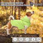 Dog Raincoat rain Jacket Dogs Waterproof fit for Small Medium Breeds Zipper Closure Pocket Storage in Cold Day - Light Green - M
