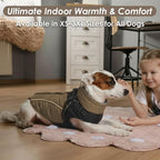ASENKU Reflective Dog Coat with Built-in Harness, Windproof Fleece-Lined Dog Jacket for Small, Medium, Large Dogs, Warm Winter Vest with Turtleneck & Zipper (Khaki M)