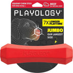 Playology Dog Toys | Durable Squeaky Chew Stick for Dogs | Jumbo Beef Scented Toy - Easy to Clean and Made from Non Toxic Materials