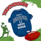 NFL Indianapolis Colts Dog T-shirt Small. - Licensed Shirt for Pets Team Colored with Team Logos- Premium Stretchable Materials for the comfort of your Dog & Cat