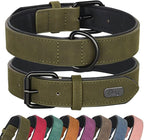 Didog Soft Padded PU Leather Dog Collar, Breathable and Adjustable Dog Collars for Small Dogs, Comfortable for Daily Walk, Dark Green, M Fit Neck 12-15"(13-22 lbs)