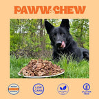 PAWW CHEW Beef Lung Dog Treats, 100% Natural, Single Ingredient, (1 Pound) Made in The USA, Dried & Dehydrated, High Protein, High Value Dog Training Treats, Grain Free, Low-Odor Free for All Breeds