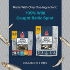 PLATO Pet Treats Fish Dog Treats - Air-Dried, Single Ingredient Dog Treat - with Omega 3 & 6 Fatty Acids to Support Skin and Coat - 100% Whole Fish - Wild Caught Baltic Sprat Dog Treats - 7.5 oz