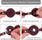 OOPSDOGGY Reflective Leather AirTag Cat Collar with Bell - Non Breakaway Adjustable Pet Collar with Apple Air Tag Holder - Lightweight GPS Kitten Collars for Small Dogs Puppy (Burgundy)