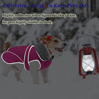 Dogcheer Dog Coat, Waterproof Dog Jacket Reflective Pet Winter Coat with Adjustable Hook & Loop, Christmas Puppy Fleece Jacket Warm Turtleneck Snowsuit for Small Medium Large Dogs - Pink, 3XL
