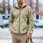 Men's Camouflage Hunting Fleece Lined Hoodie Camo Jackets Zip Up Long Sleeve Casual Winter Coats Hood Outerwear