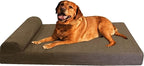 Dogbed4less Premium HeadRest Pillow Orthopedic Cool Memory Foam Dog Bed for Large Dogs, Waterproof Lining with Washable Suede Brown Cover, Extra Large 47X29