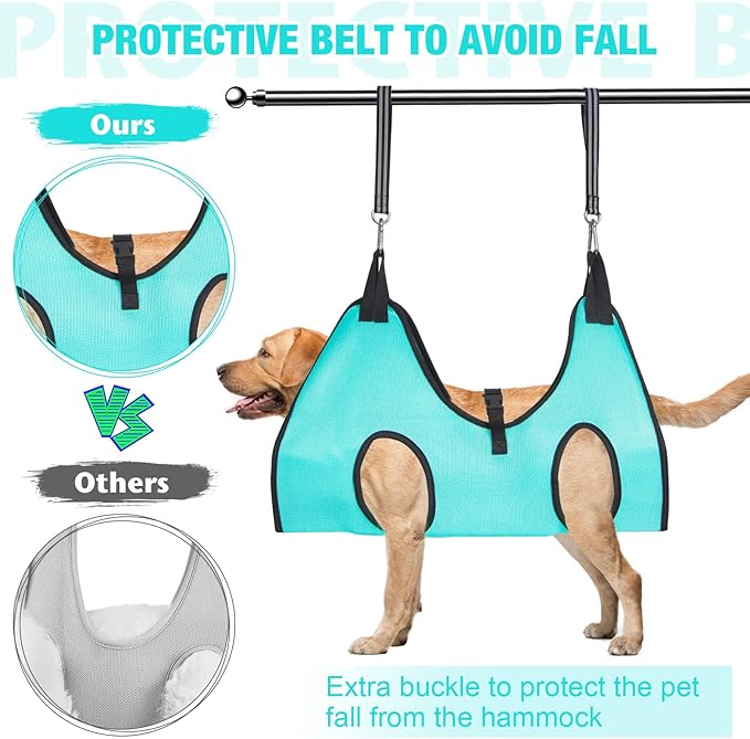 Dog Grooming Hammock - Upgrade Pet Grooming Harness for Nail Trimming (XL 80lb), Dog Sling for Nail Clipping, Dog Hanging Holder Hanger for Cutting Nail with Nail Clippers