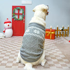 Warm Winter Dog Sweater - Cold Weather Pet Clothes for Small Medium Large Dogs Indoor Outdoor, Soft Classic Knit Puppy Apparel, Grey, SM