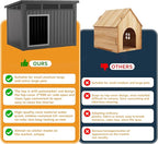 DRATO Dog House for Both Indoor and Outdoor with Weatherproof Roof Removable Floors for Medium to Large Dogs Interior Space (Black, Large (42.87 * 32.95 * 31.61''))