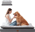 Orthopedic Dog Bed for Ctrate, Waterproof PillowTop Pet Bed for Medium Large Size Dogs, Egg-Crate Foam Dog Crate Mat with Removable Washable Cover, 2-Layers Kennel Pad 55"L x 42"W, Dark Grey