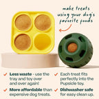 WOOF Pupsicle Treat Tray Mold, XL 75 lbs and Up, Silicone Molds for Dog Treats, Dishwasher Safe, Reusable Treat Tray, Freeze Refill Treats For The Pupsicle Toy