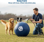 Race&Herd 25" Original XXL Herding Ball for Dogs - Giant Herding Dog Ball Australian Shepherds, Herding Toys, Dog Training Toy for Large Breeds, Dog Toy for Outdoor Play (for Medium Dogs, Yellow)