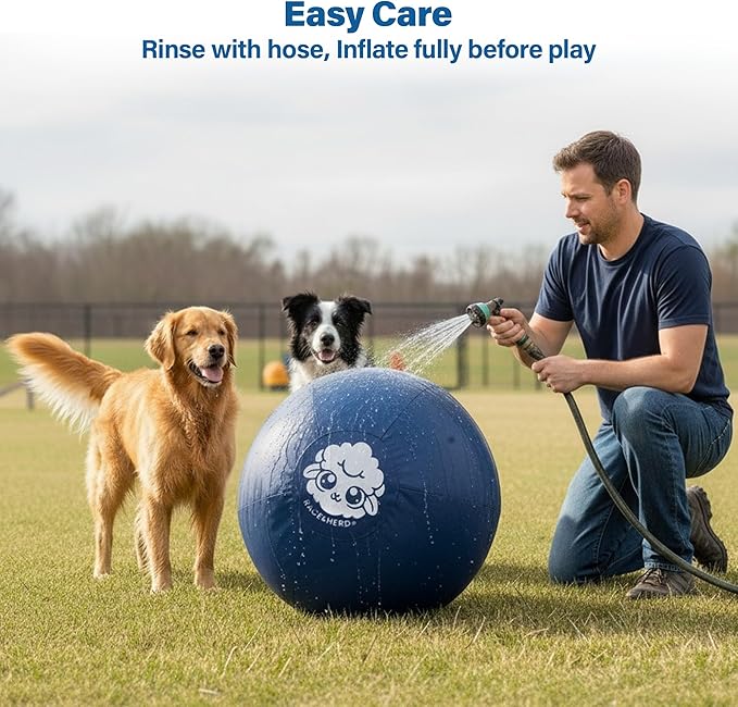 Race&Herd 18" Original XXL Herding Ball for Dogs - Giant Herding Dog Ball Australian Shepherds, Herding Toys, Dog Training Toy for Small Breeds, Dog Toy for Outdoor Play (for Small Dogs, Blue)