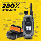 Dogtra 280X 2-Dogs E-Collar with Remote [New Edition] 10 lbs+, 1/2 Mile Range, LED Light, 100 Levels of Control for Stubborn Dogs, Waterproof, Boost for Quick Recall, Vibration, Safety Lock & Tone
