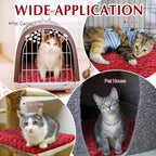 4 Pack Self Warming Cat Pads Self Heating Cat Mat Washable Homeless Dogs Thermal Pads Kennel Pad Reflects Body Heat Warm Crate Bed Mat for Indoor Outdoor Pet(Red,16 x 20 Inch)