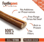 FOODIEPAWS 6 Inch Bully Sticks for Dogs, 10 Pack | All Natural, Grass-Fed Beef Pizzle | Single Ingredient, Rawhide-Free & Fully Digestible Dog Chews | Odor-Free, Long Lasting Treats for All Breeds