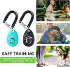 Dog Treat Pouch - 3 Ways to Wear Treat Pouches for Pet Training and 2 Pieces Clicker Taining for Dogs, Dog Training Treat Pouch Bag and Dog Clicker for Training with Waist Belt Shoulder Strap - Black