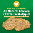 Chicken & Apple Chips Dog Treats – Made in USA, 100% Chicken Jerky, Grain-Free, High Protein, Single Ingredient, Crispy & Healthy Training Snacks for Dogs – 6 oz Jar