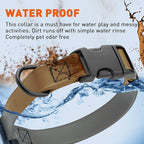 Dogline Biothane Waterproof Dog Collar with Quick Release Buckle Strong Coated Nylon Webbing with Odor- Proof for Easy Care Easy to Clean Fits Small Medium Large Dogs, Coyote Brown 1" W 15-25" L