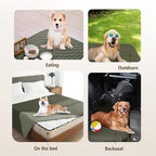 gogobunny 100% Double Sided Waterproof Dog Blanket Soft Pet Bed Cover Reversible Protect Furniture Couch Sofa Car for Puppy Cat Kids (Dark Olive/Light Olive, 30x80 Inch (Pack of 1))