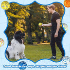 Lenwen 10 Pcs Dog Toy Ball for Aggressive Chewers Interactive Dog Ball for Boredom and Stimulating Bouncy Floating Rubber Toy for Large Medium Small Puppy(3 Inch,Bright Color)